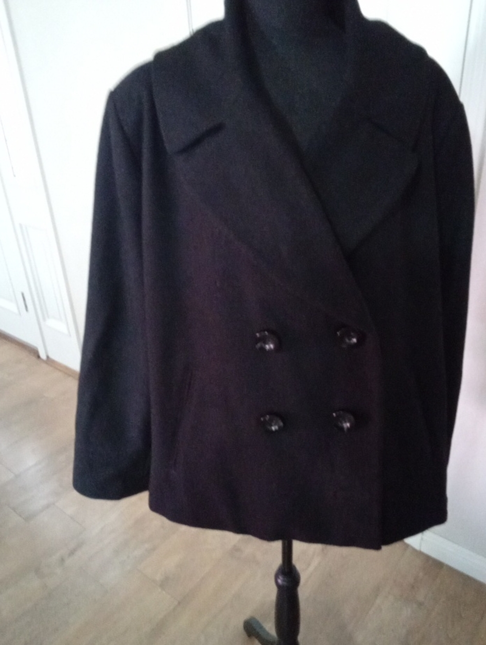 Womens Pea Coat Black